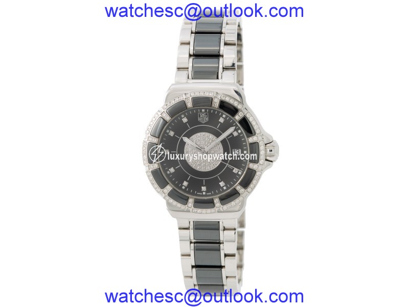 Tag Heuer Formula 1 WAH1219 Stainless Steel & Ceramic wDiamond Black Dial Quartz 35mm Womens Watch Tag Heuer