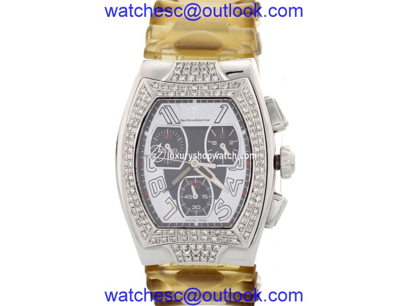 Technomarine Chronograph Stainless Steel with Diamonds TSCM 03324 Men's Watch Technomarine