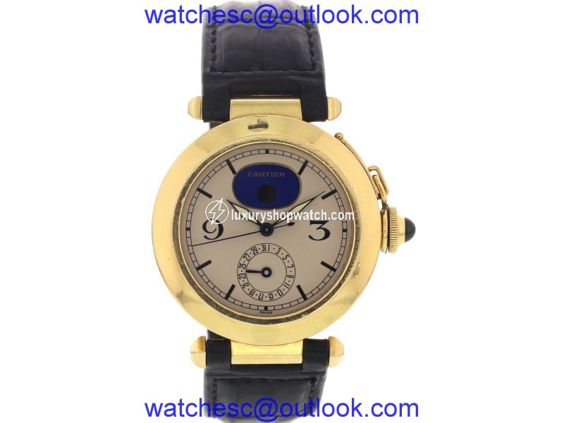 Cartier De Pasha 30001 Moonphase 18K Gold Mens Watch Cartier