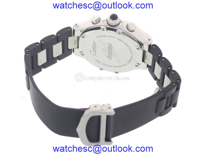 Cartier Must 21 2996 Stainless Steel Chronoscaph Diamond Bezel Womens Watch Cartier