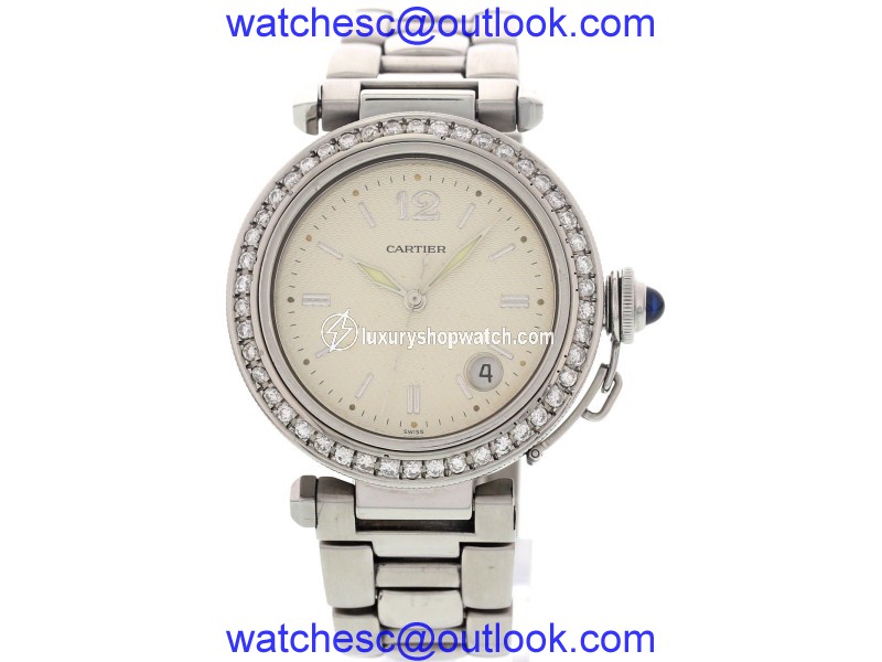 Cartier Pasha de 1040 Stainless Steel Diamonds Womens Watch Cartier