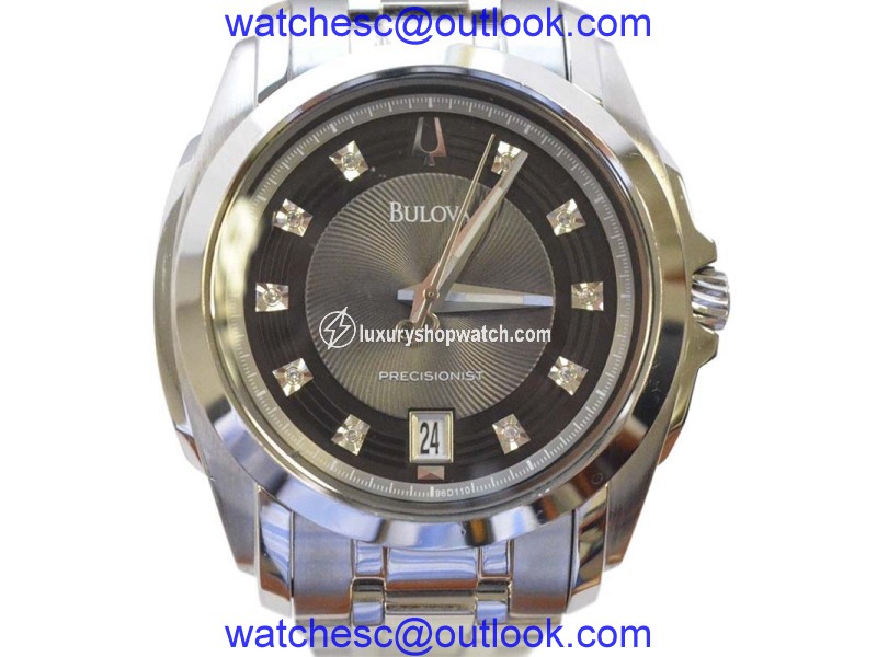 Bulova Precisionist 96D110 Stainless Steel with Black Dial 40mm Mens Watch Bulova