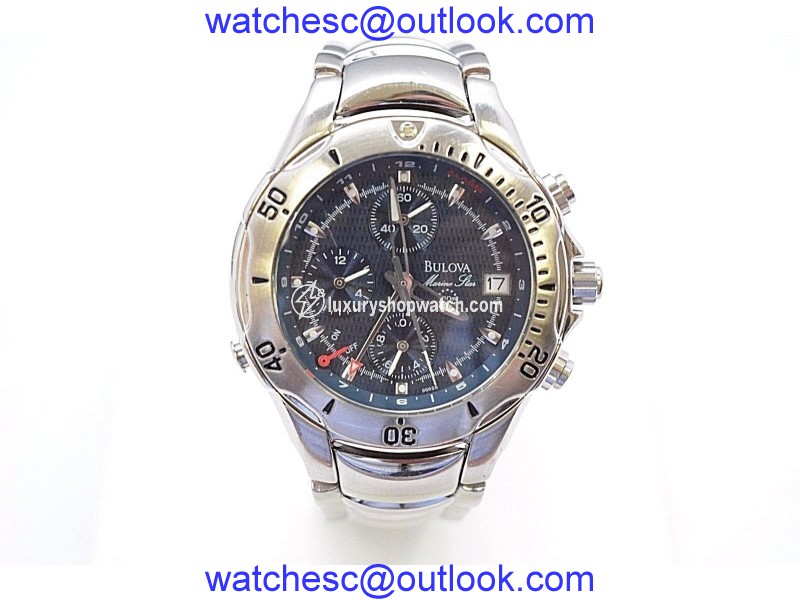 Bulova Marine Star 96B56 Stainless Steel with Blue Dial 38mm Mens Watch Bulova