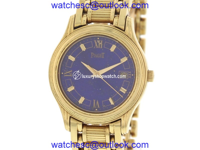 Piaget Polo 18K Yellow Gold Lapis Dial Womens Watch Piaget