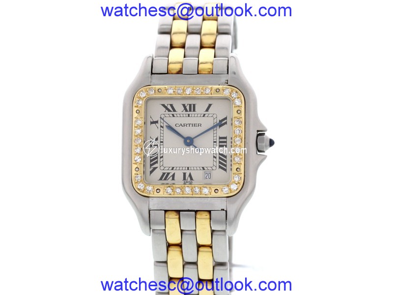 Cartier Panthere 187949 18K Yellow Gold Stainless Steel & Diamond Womens Watch Cartier