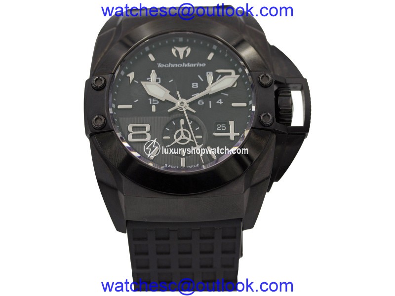TechnoMarine 08108908 PVD Coated Stainless Steel & Rubber Automatic 43mm Mens Watch TechnoMarine