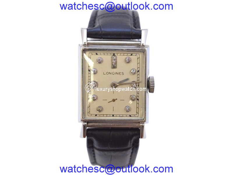 Longines 14K Solid White Gold Diamond Dial Unisex Wrist Watch Longines