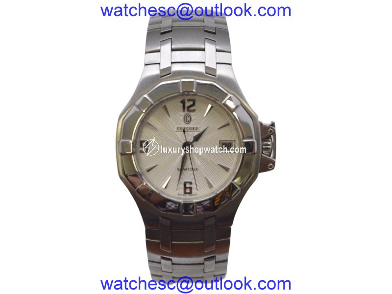 Concord Saratoga Stainless Steel Swiss Quartz 37.5mm Mens Watch Concord