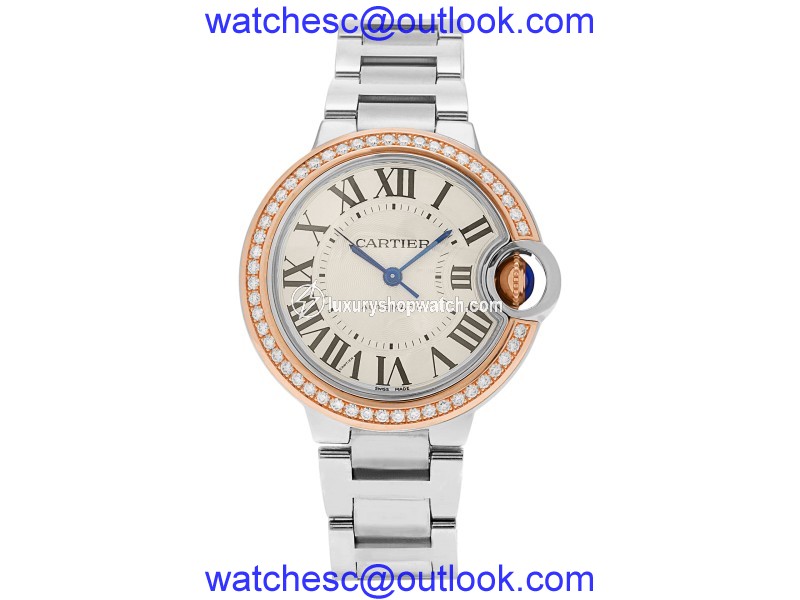 Cartier Ballon Bleu WE902080 18K Pink Gold & Stainless Steel 33mm x 33mm Watch Other