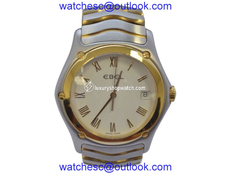 Ebel Classic Wave E1187F41 Stainless Steel & 18K Yellow Gold Quartz 38mm Mens Watch Ebel