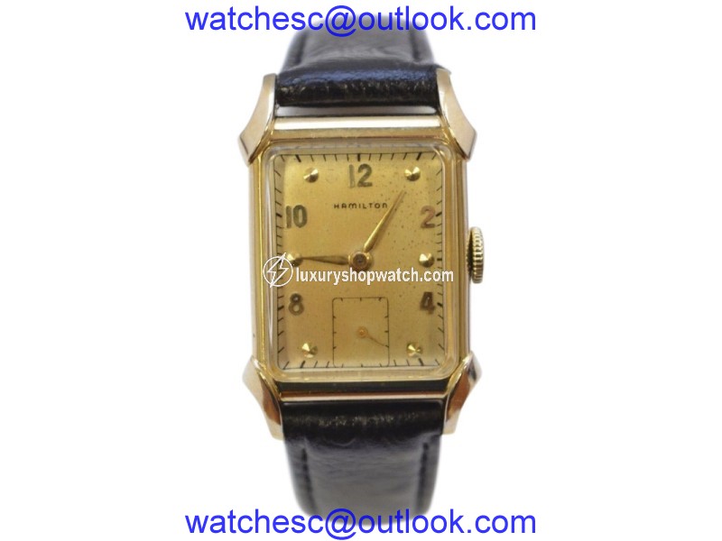 Hamilton 14K Yellow Gold with Leather Band 23.5mm Unisex Watch Hamilton