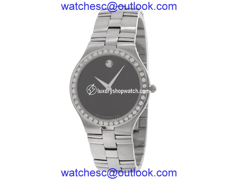 Movado Juro 0605023 Stainless Steel 1.50ct Diamond Bezel Quartz 36mm Mens Watch Movado