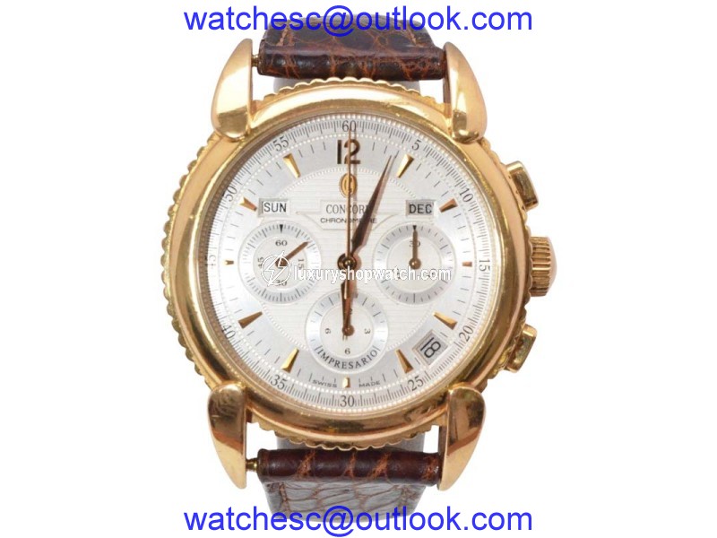 Concord Impresario 52.G9.211 18K Yellow Gold & Leather Automatic 38.1 mm Mens Watch Concord