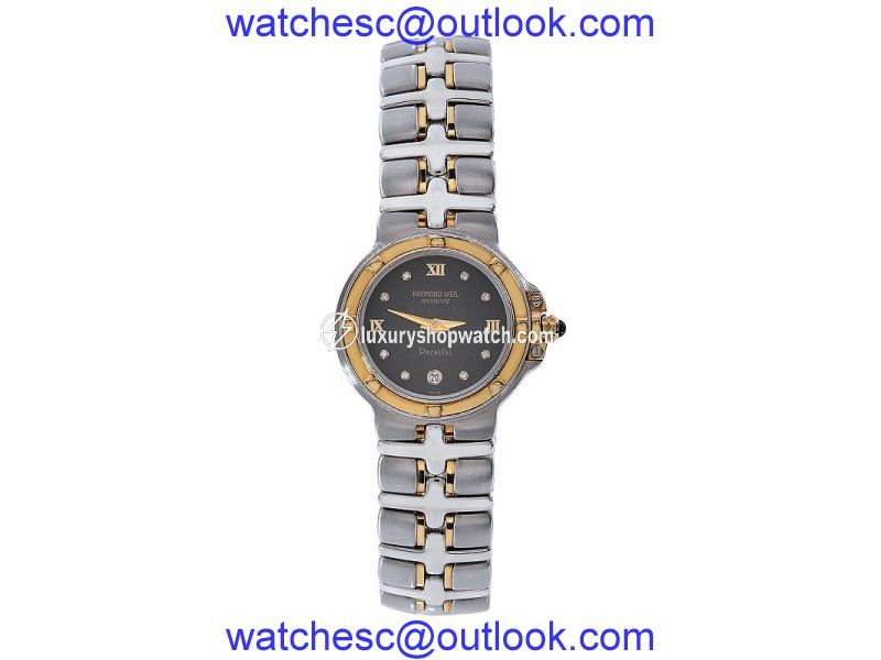 Raymond Weil Parsifal 9990/DD Two Tone Black Diamond Dial 28mm Womens Watch Raymond Weil
