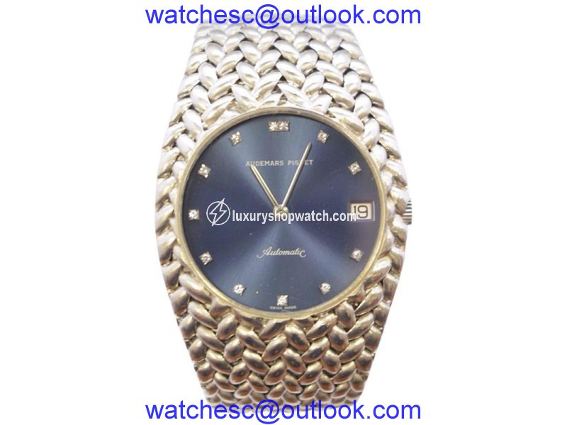 Audemars Piguet 18K White Gold Blue Diamond 34mm Mens Vintage Watch Audemars Piguet