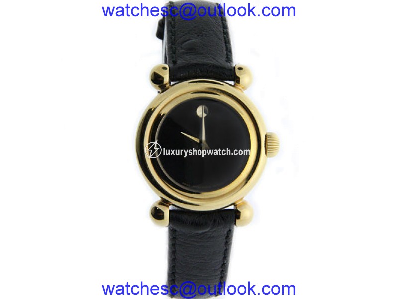 Movado 87.A1.825 Gold Plated Leather Band 27 mm Womens Watch Movado