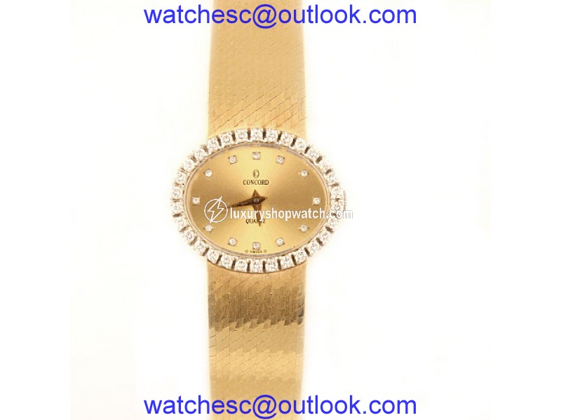 Concord 14K Yellow Gold with Champagne Dial 21mm Womens Watch Concord