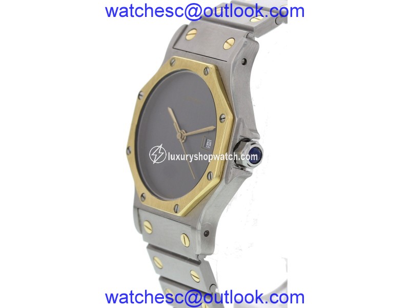 Cartier Santos 18K Yellow Gold & Stainless Steel Automatic 30mm Womens Watch Cartier