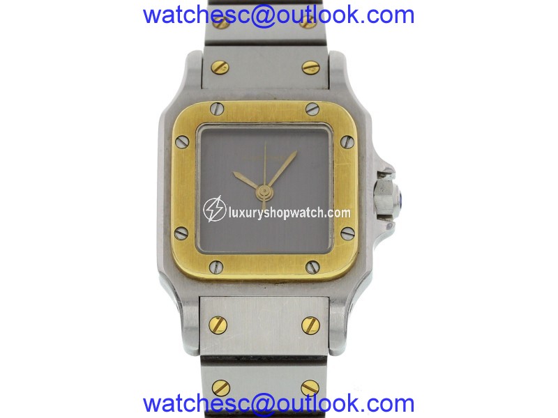 Cartier Santos 18K Yellow Gold & Stainless Steel Automatic 24mm Womens Watch Cartier