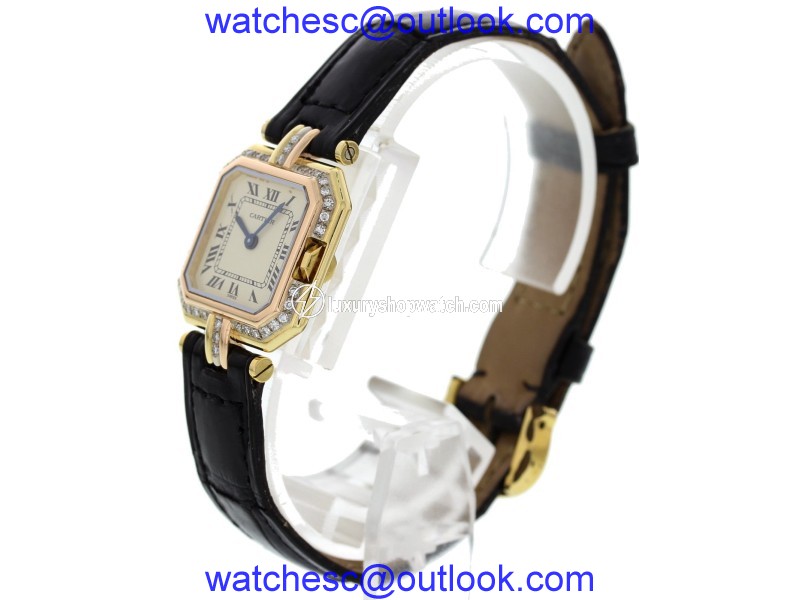 Cartier Panthere 18K Yellow Gold & Stainless Steel wDiamonds Quartz 22mm Womens Watch Cartier