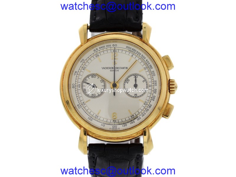 Vacheron Constantin 47101 18K Yellow Gold & Leather Manual 37mm Mens Watch Vacheron Constantin