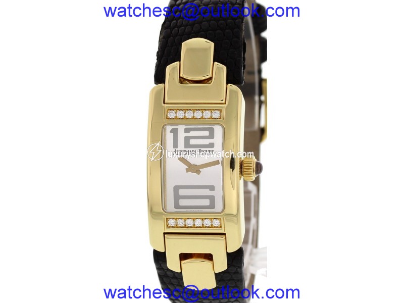 Audemars Piguet Promesse E86280 18K Yellow Gold & Leather Silver Dial Quartz 18mm Womens Watch Audemars Piguet