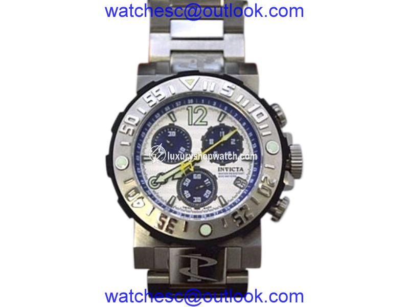 Invicta Sea Rover 6130 Blue Accents Silver Dial Steel Band 46mm Mens Watch| Invicta