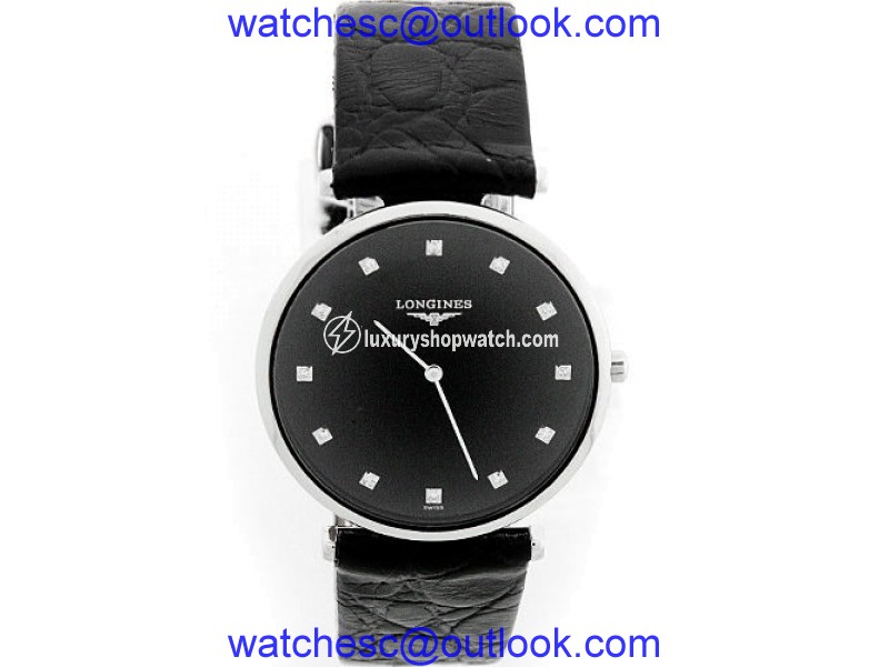 Longines La Grande Classique Stainless Steel Black Diamond Dial 33mm Unisex Watch Longines