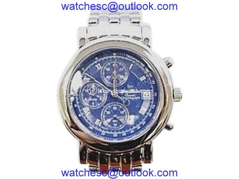 Lucien Piccard Chronograph Stainless Steel Blue Dial 40mm Mens Watch Lucien Piccard