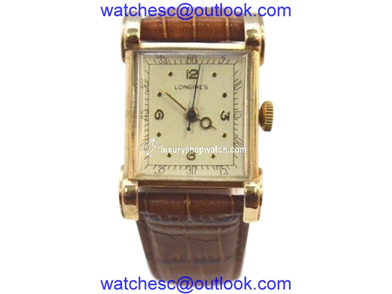 Longines Yellow Gold Square Case 21mm Mens Vintage Watch Longines