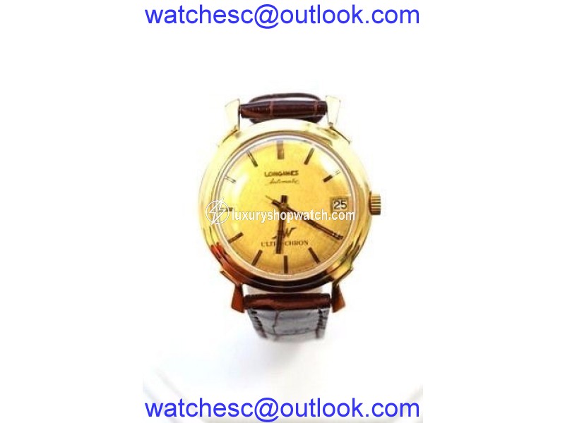 Longines 14K Gold Ultra-Chron Automatic Date 34mm Mens Vintage Watch Longines