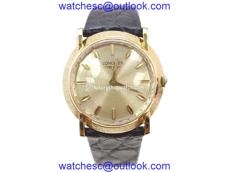 Longines 14K Yellow Gold Manual Wind 30mm Mens Vintage Watch Longines