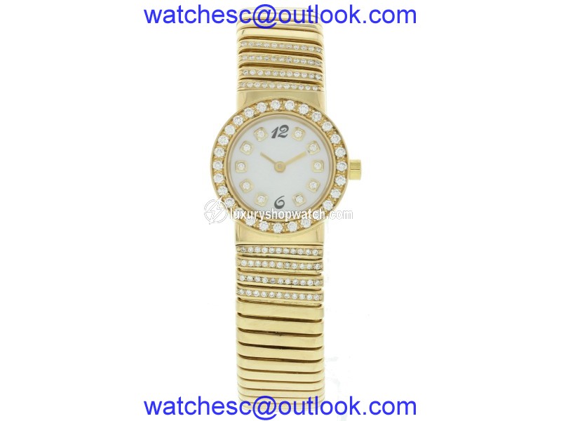 Bulgari Tubogas BB232T 18K Yellow Gold 23mm Womens Watch Bulgari