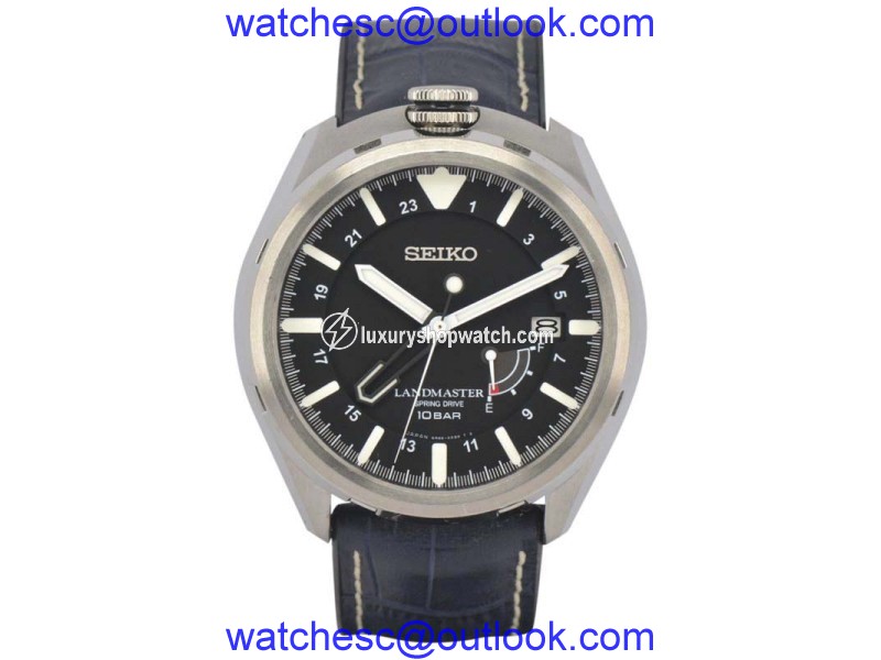 Seiko Prospex Landmaster 5R66-0AY0 Titanium / Leather Automatic 46mm Mens Watch Seiko