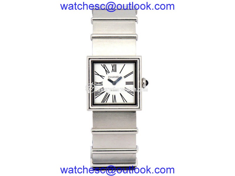 Chanel Mademoiselle Stainless Steel & White Dial Quartz 22.5mm Womens Watch Chanel