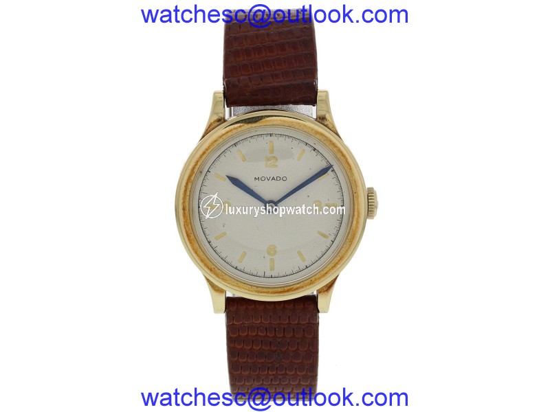 Movado Gold Toned Stainless Steel Mechanical 30mm Unisex Vintage Watch Movado