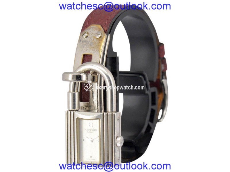 Hermes Kelly Watch 925 Sterling Silver & Leather / Stainless Steel 20mm Womens Watch Hermes