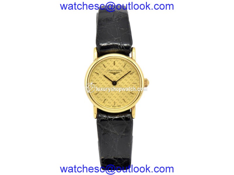 Longines 153 7345 18K Yellow Gold & Leather Quartz Vintage 21.5mm Women's Watch Longines