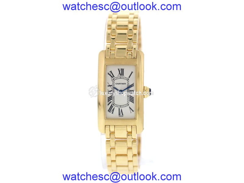 Cartier Tank Americaine 1735 18K Yellow Gold Quartz 34mm Womens Watch Cartier