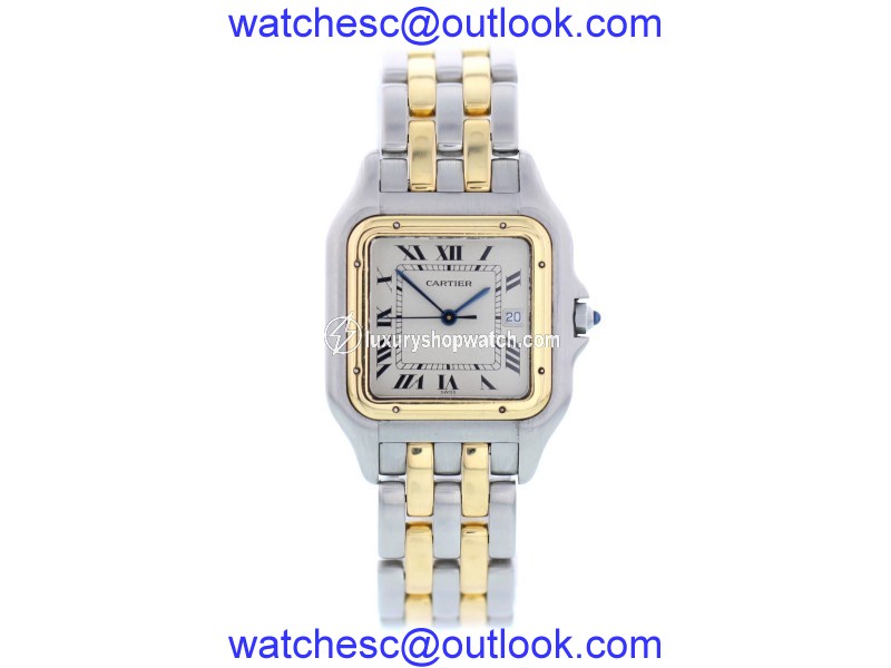 Cartier Panthere 18K Yellow Gold and Stainless Steel 28mm Womens Watch Cartier