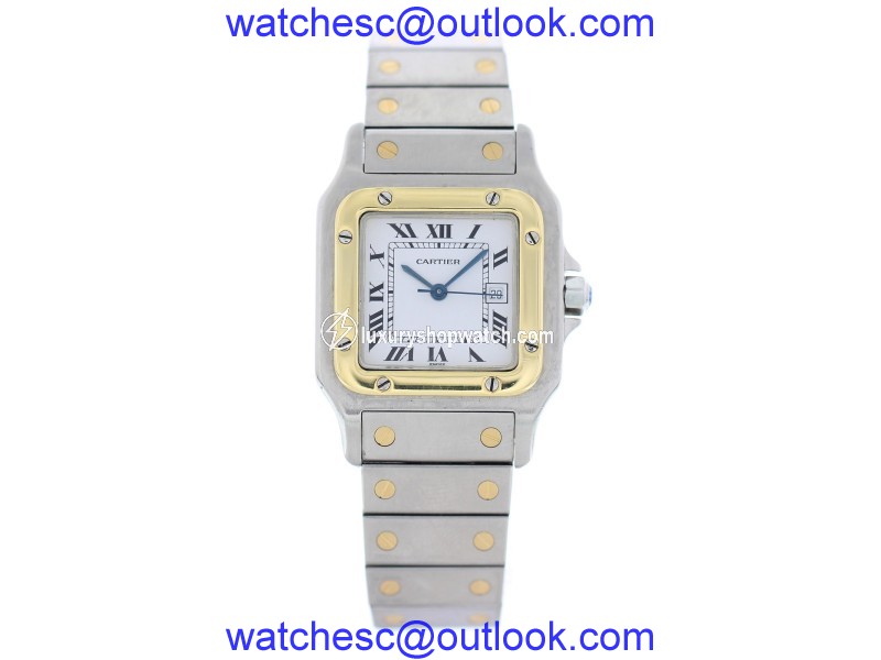 Cartier Santos Galbee 1566 Stainless Steel & 18K Yellow Gold Automatic 29mm Womens Watch Cartier
