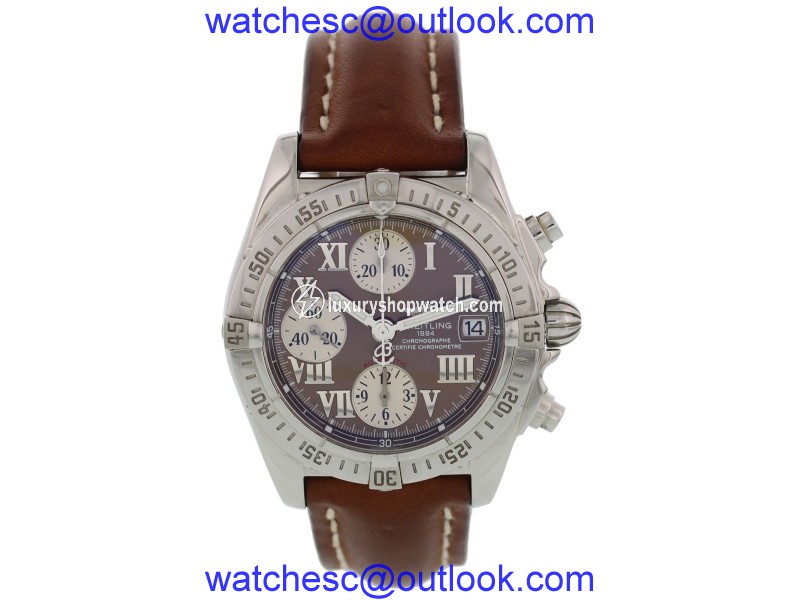 Breitling Cockpit A13358 Stainless Steel & Leather Automatic 39mm Mens Watch Breitling