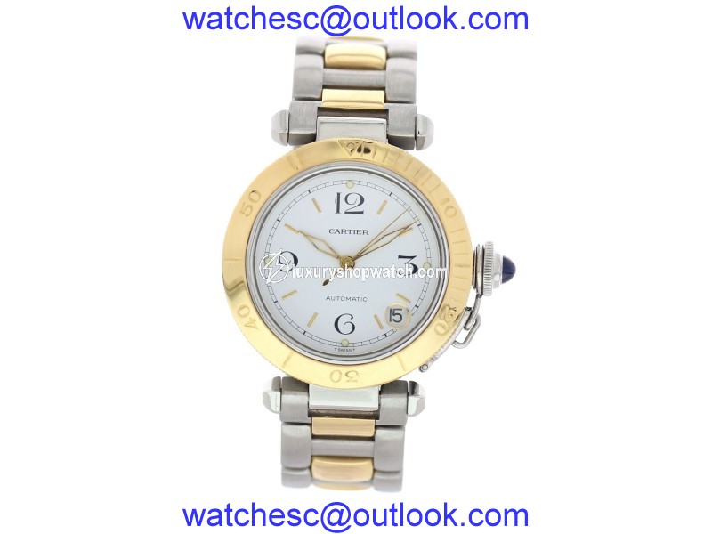 Cartier Pasha 1032 Stainless Steel & 18K Yellow Gold Automatic 38mm Womens Watch Cartier