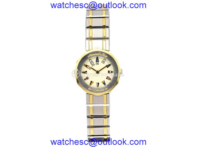 Corum Admirals Cup 24.810.21 V-52 18K Yellow Gold/Stainless Steel Quartz 22.5mm Women's Watch Corum