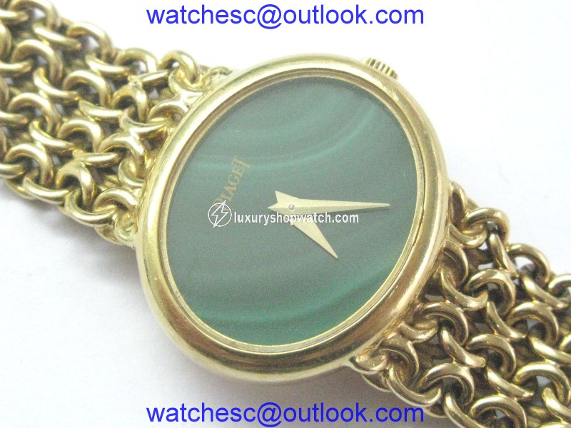 Piaget 18K Womens Malachite Dial Yellow Gold Quartz Watch Piaget