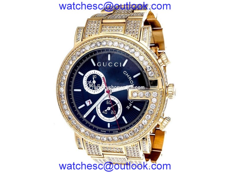 Gucci YA101334 Gold PVD Coated Stainless Steel Quartz 44mm Mens Watch Gucci