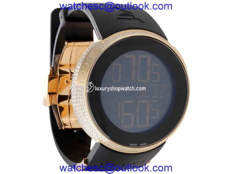Gucci YA114215 Gold Tone Stainless Steel Quartz 44mm Mens Watch Gucci