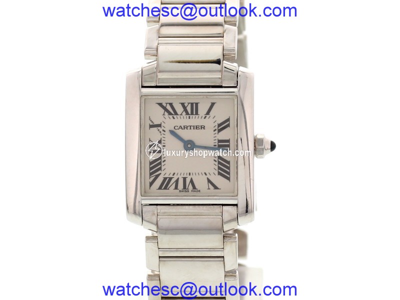 Cartier Tank Francaise 2403 18K White Gold Womens Watch Cartier