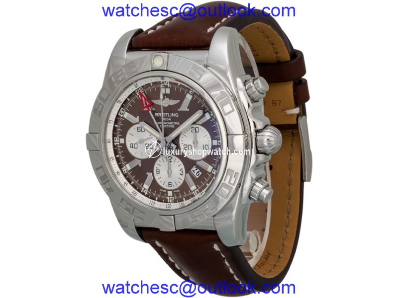 Breitling Chronomat GMT Stainless Steel & Leather 47mm Watch Breitling