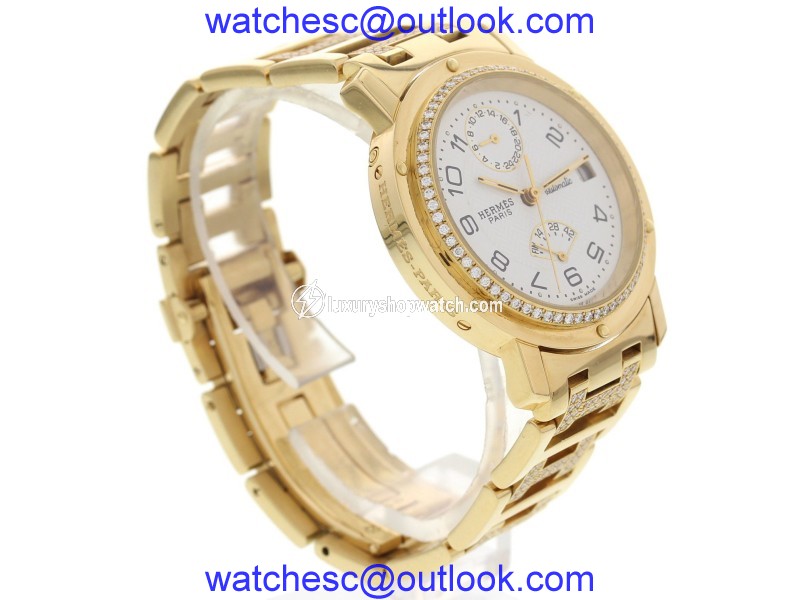 Hermes 1033935 18K Yellow Gold & Diamonds Womens Watch Hermes